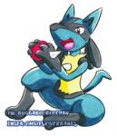 Lucario eating an apple 